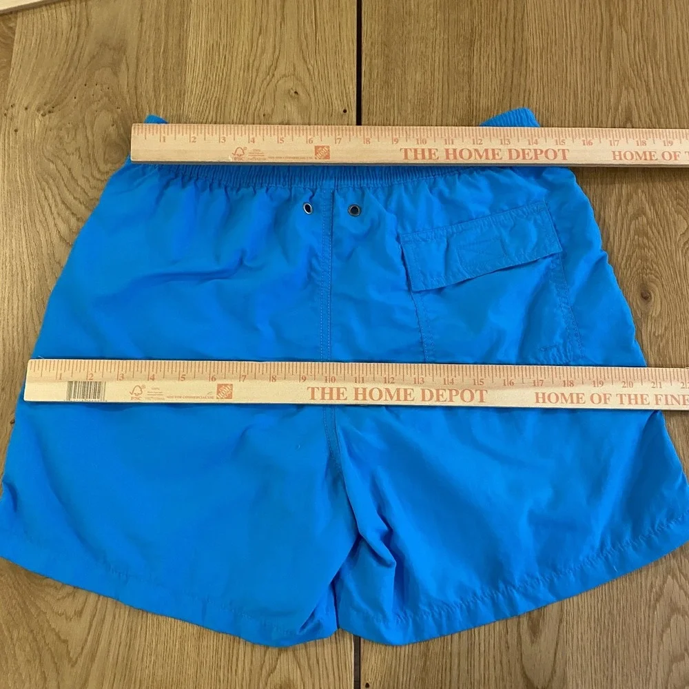 Polo Ralph Lauren VTG Traveler Solid Lined Swim Trunks Blue Beach SM